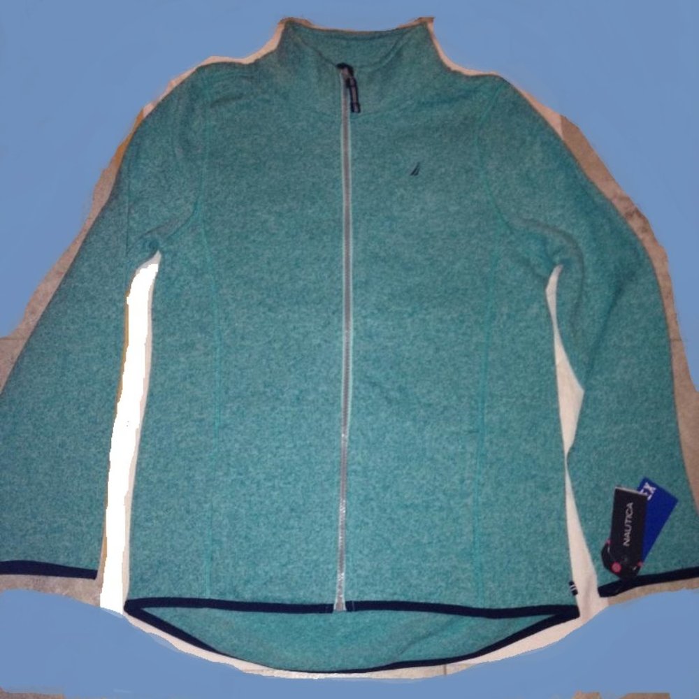 Nautica Fleece teal Jacket child sz16